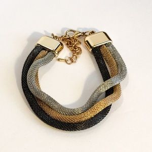 Three tone mesh bracelet